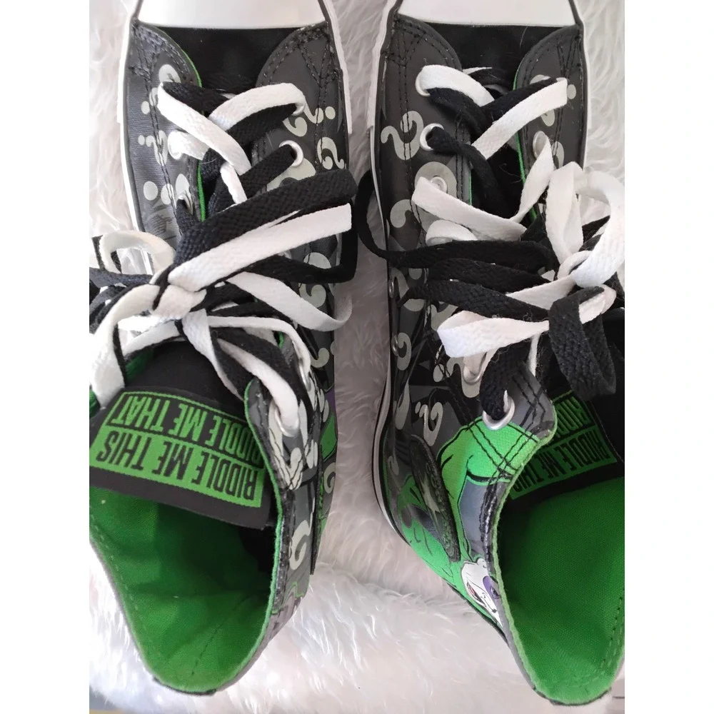 Converse All‎ Star DC Comics The Riddler High Top Sneakers Shoes Black Green - Picture 5 of 11